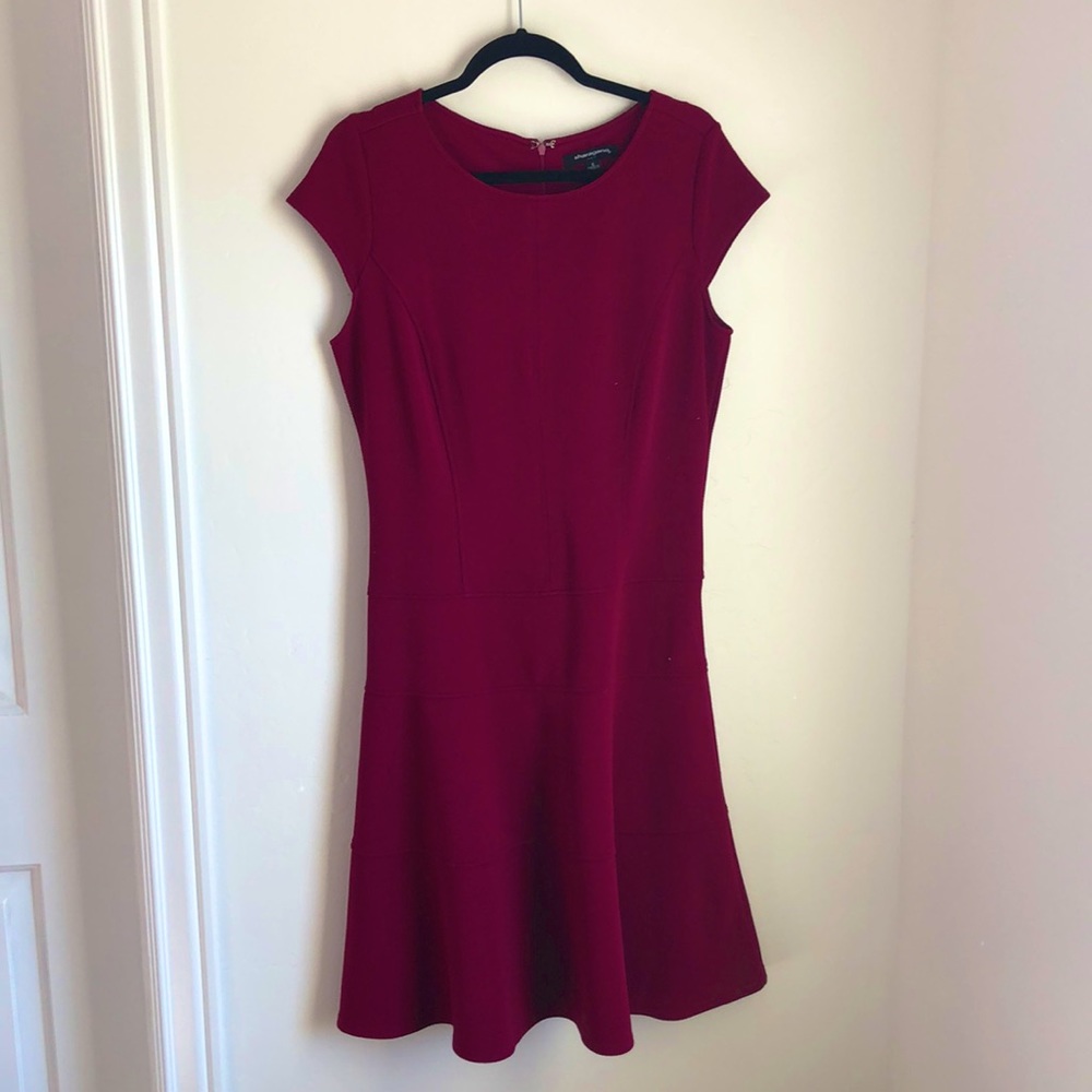 Sharagano Size 8 Magenta Drop-waist Tailored Dress